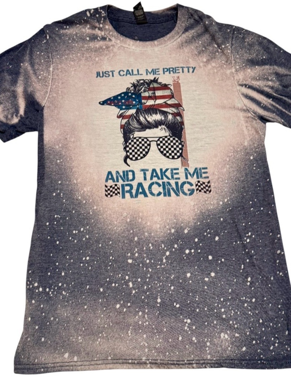 Gildan Grey White Just call me pretty & take me racing. 🏁 Small, EUC, Worn once!